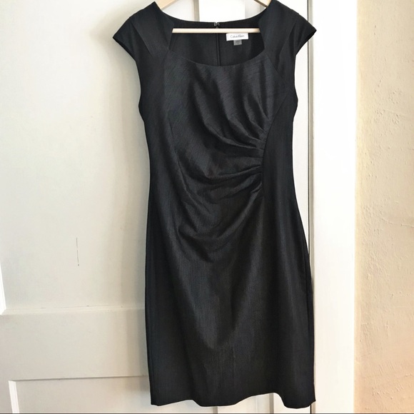 Calvin Klein Dresses & Skirts - Calvin Klein Denim Spandex Ruched Sheath Dress